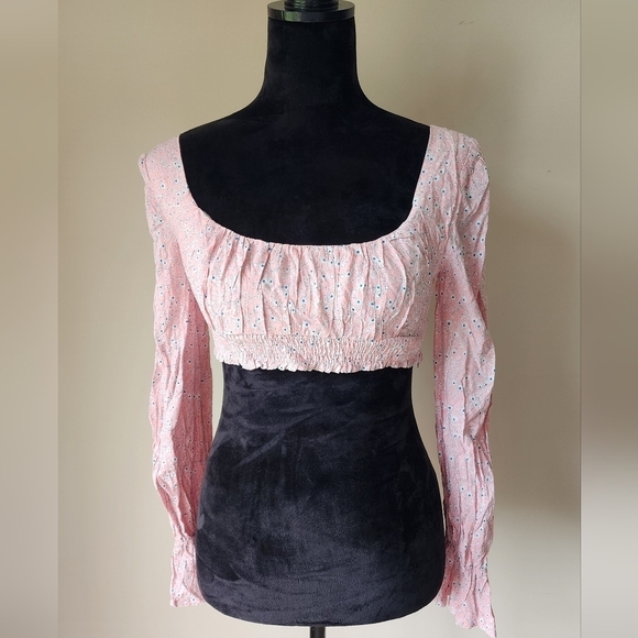 Princess Polly Pink And Floral Crop Top Women's Size 4. - Picture 1 of 5